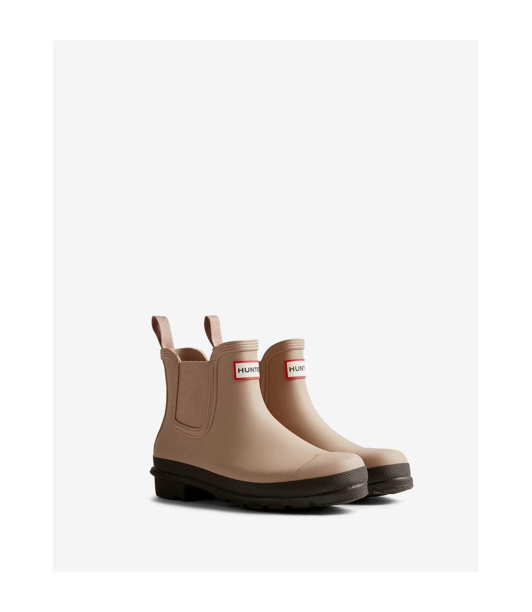 Womens/ladies Original Waterproof Block Heel Chelsea Boots Chocolate Brown Hunter-2