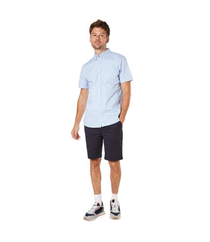 Mens geo abstract short-sleeved shirt light blue Maine