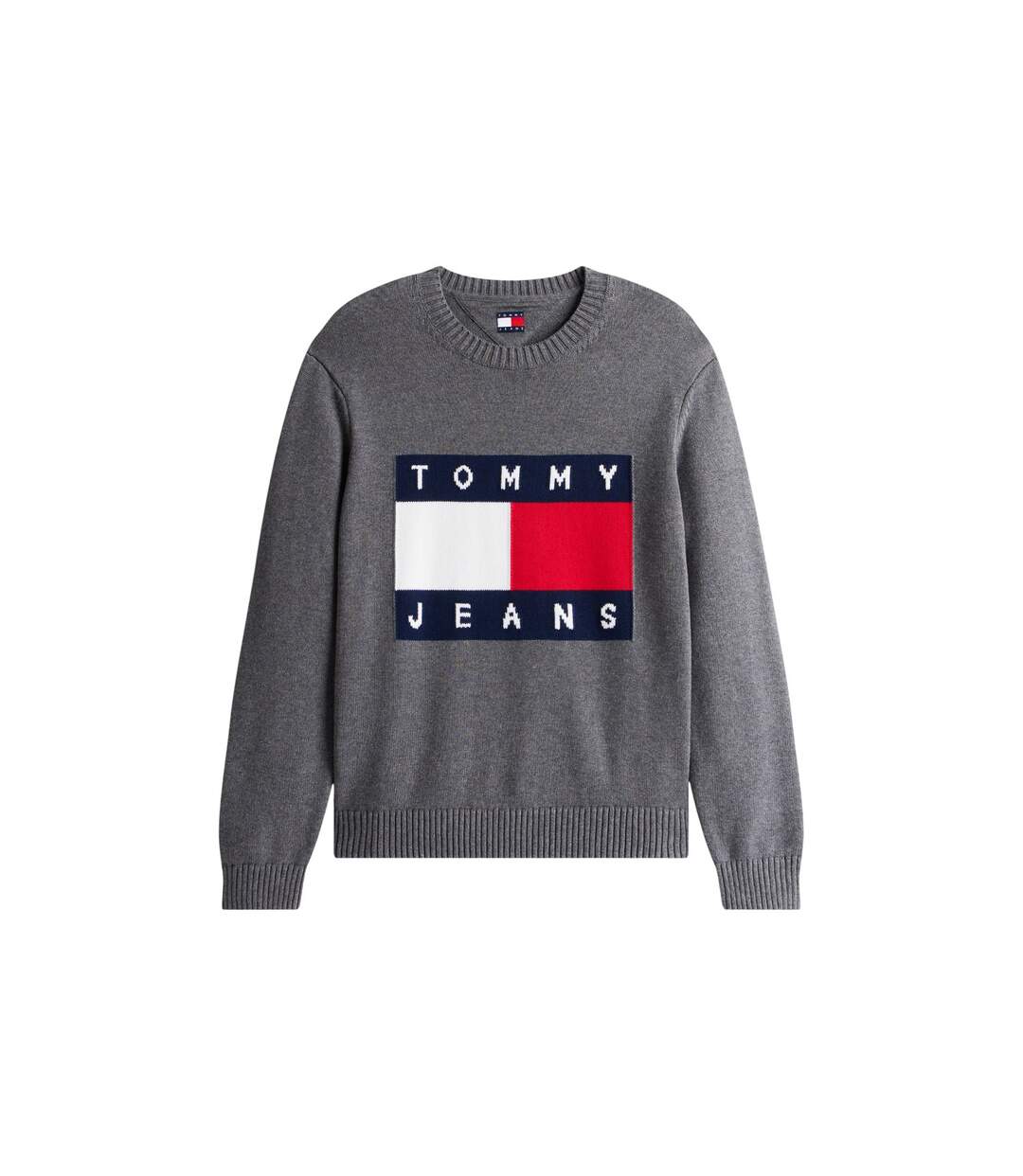 Pull Motif/style Logo Et Drapeau Homme Noir Chiné Tommy Jeans-2