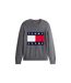 Pull Motif/style Logo Et Drapeau Homme Noir Chiné Tommy Jeans-2