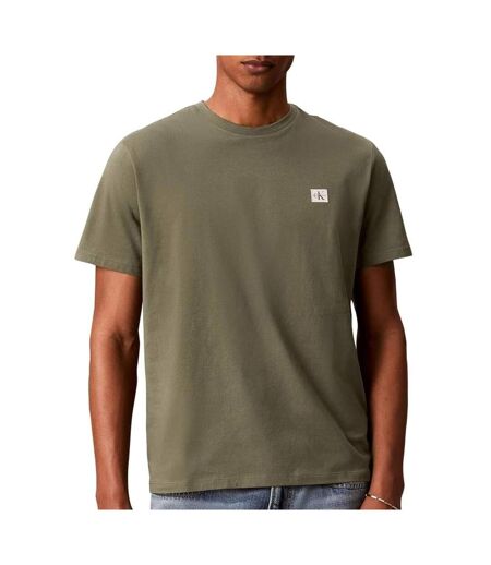 T-Shirt kaki homme calvin klein jeans badge l4g