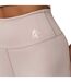 Womens/ladies Embroidered Logo Leggings Taupe Gym King-4