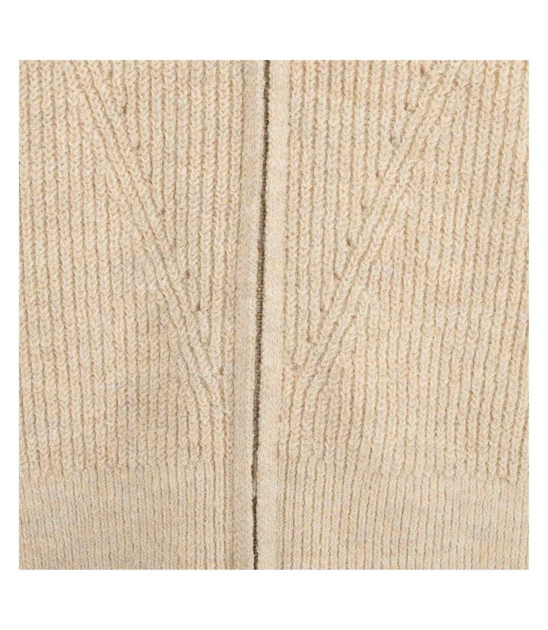 Cardigan Décontracté Motif/style Côtelé Femme Crème Miso-4