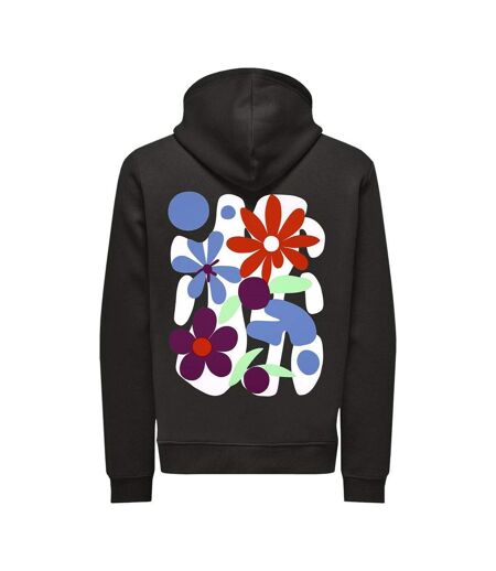 Sweat noir homme only & sons flower