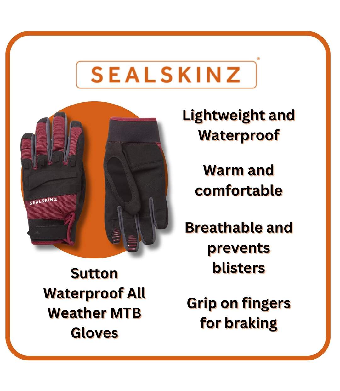 Mens & Ladies Waterproof All Weather MTB Mountain Bike Gloves-3