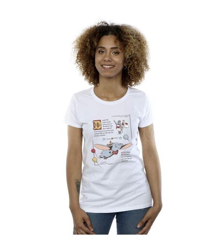 Disney - T-shirt DUMBO STORY BOOK PAGE - Femme (Blanc) - UTBI17814