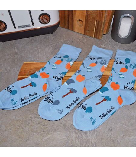 1 Pack Novelty Cotton Blue Vegetable Vegan Socks