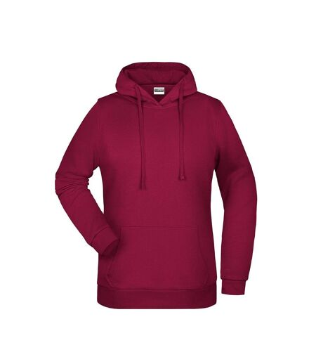 Sweat À Capuche Promo Femme Bordeaux James And Nicholson