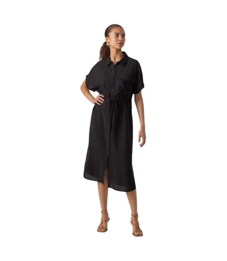 Robe Chemisier Mi-longue Iris Femme Noir Vero Moda