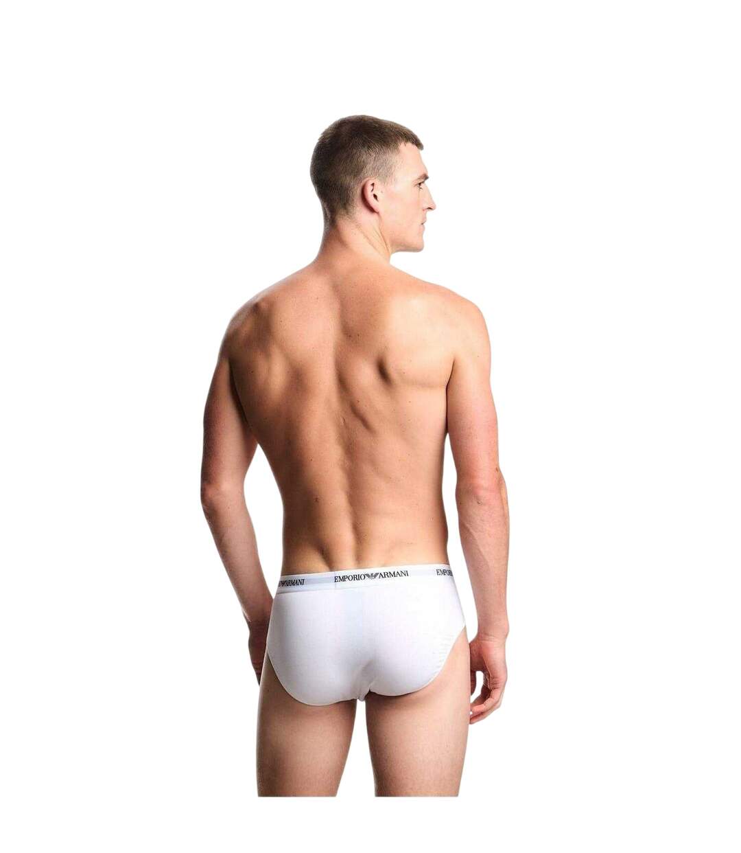 Pack Of 3  Mens Plain Briefs  White Emporio Armani-3