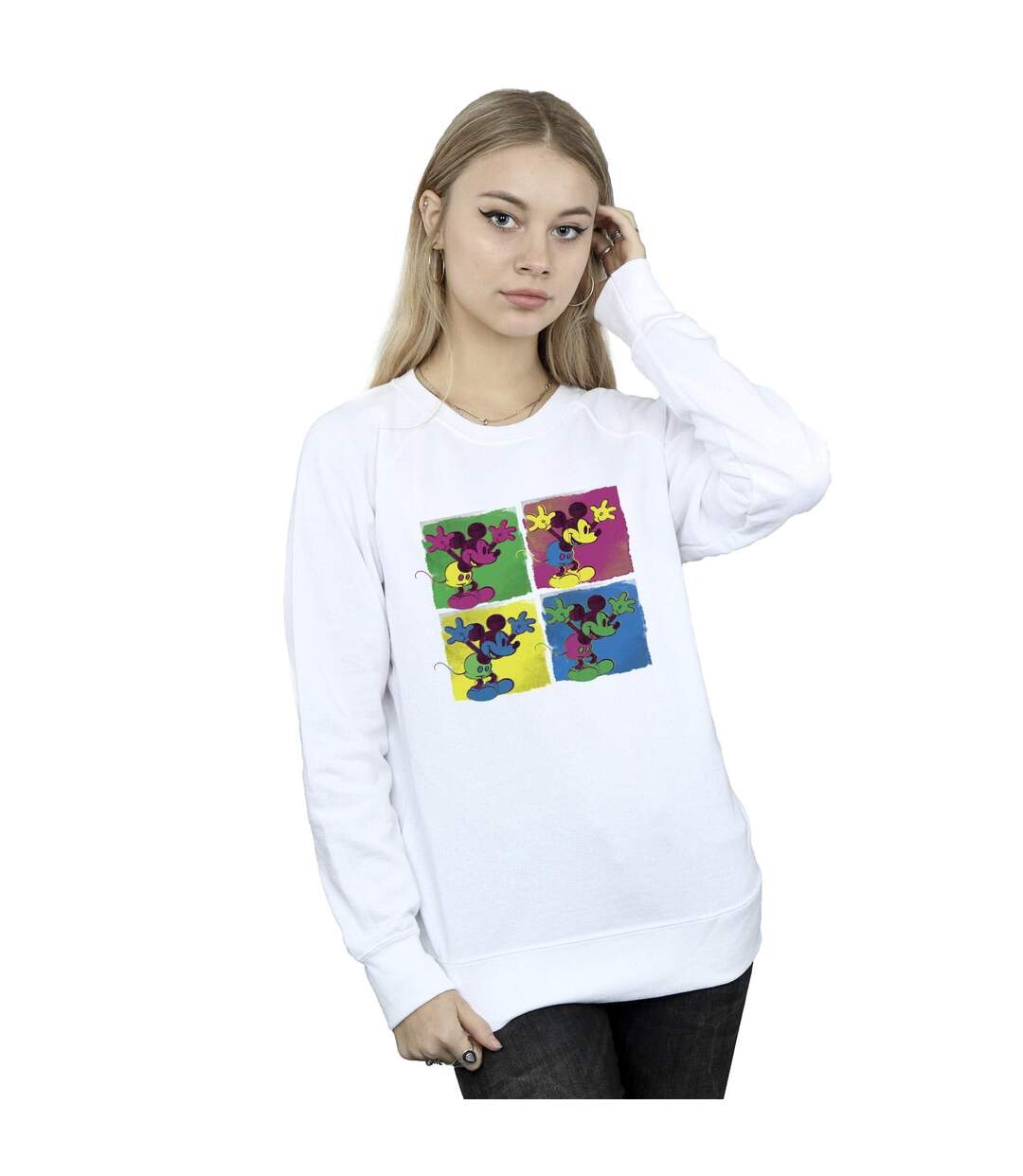 Disney Sweatshirt Mickey Mouse Pop Art Femmes/Dames (Blanc) - UTBI29133-2