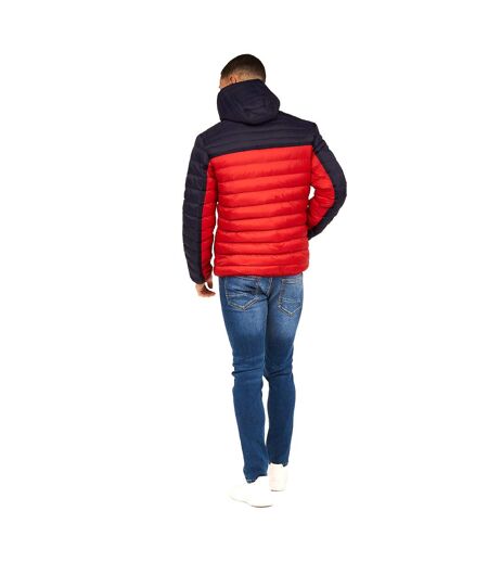 Crosshatch Mens Pymoore Contrast Panel Padded Jacket (Red) - UTBG329