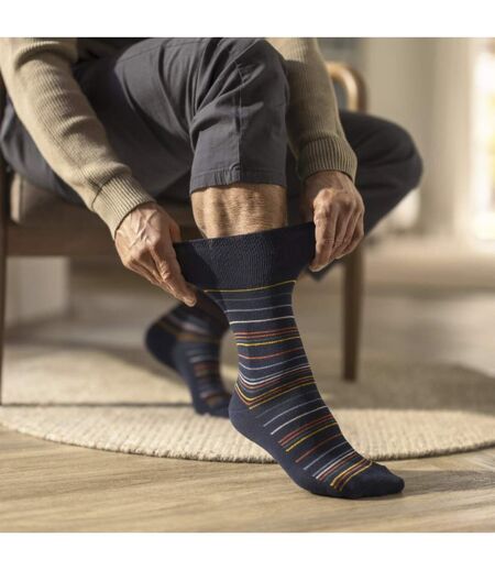 12 Pairs Mens Cotton Socks | Patterned Soft Non-Binding Everyday Socks