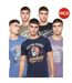 Pack Of 5  Mens Jerome Assorted Designs T-shirt  Multicoloured Crosshatch-2