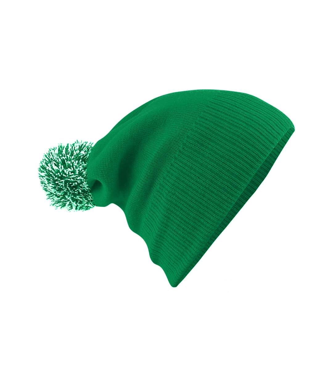 Bonnet Snowstar Unisexe Vert Blanc Beechfield-3
