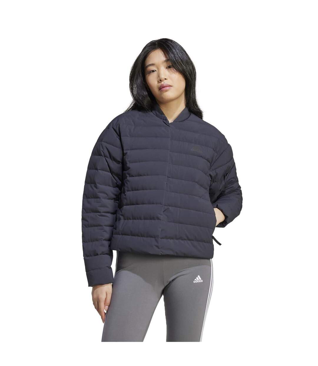 Womens/ladies Helionic Light Padded Jacket Black Adidas-2