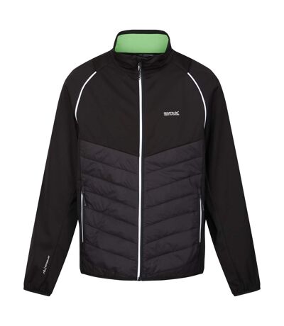 Regatta Mens Steren Hybrid Soft Shell Jacket (Black/Jasmine Green) - UTRG9163