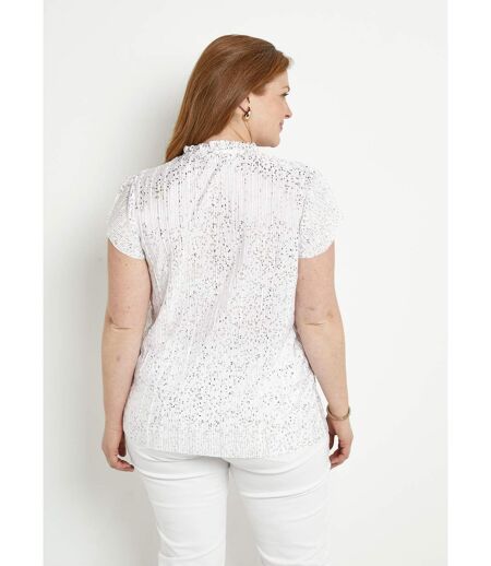 T-shirt long imprimé doré manches courtes