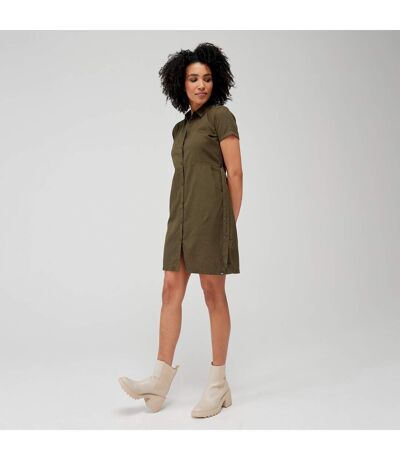 Robe Chemisier Quinta Femme Vert Kaki Sombre Regatta