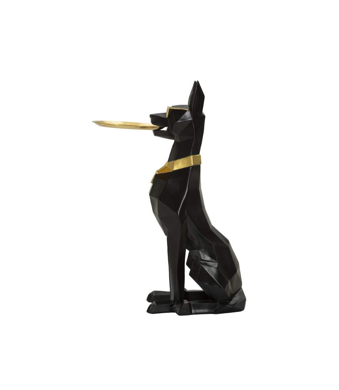 Vide-Poche Statue Chien Origami 91cm Noir-2