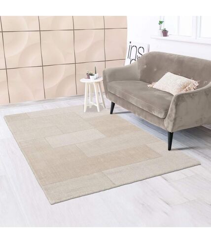 Tapis salon et chambre fait main en laine motif uni MORARO