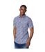 Maine Mens Floral Stem Print Short-Sleeved Shirt (Dark Blue) - UTDH6760