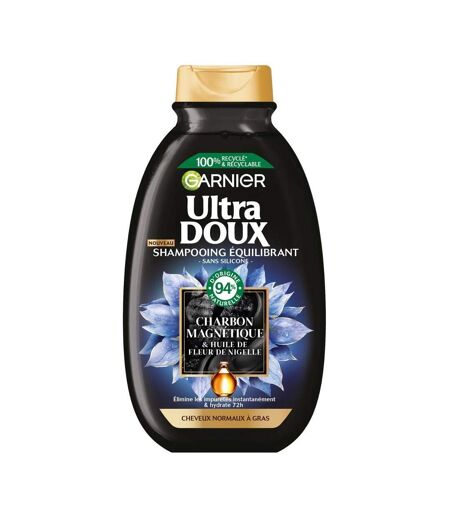 Shampoing charbon magnétique et huile de fleur de nigelle garnier ultra doux 250ml - 250ml
