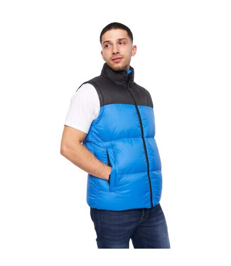 Mens demerley contrast panel vest blue Crosshatch