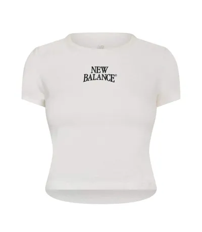 Womens/ladies Heritage Ringer Crop Top White New Balance