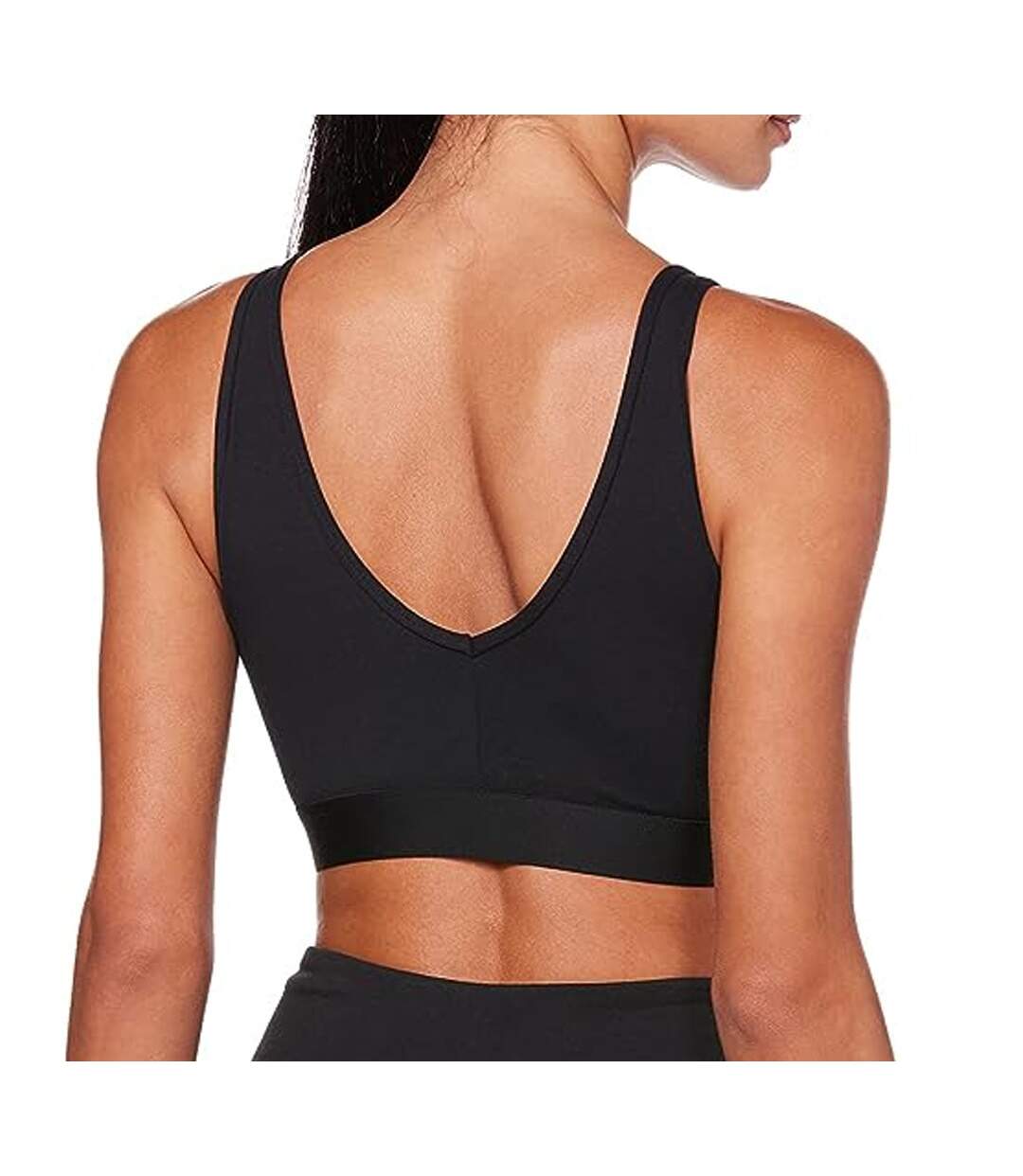 Crop Top Noir Femme Adidas 3 Stripes-2