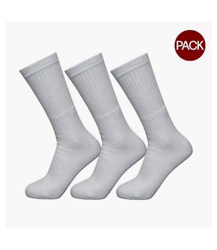 Pack of 3  Unisex adult sports crew socks  white Exceptio