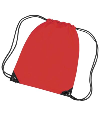 Bagbase Premium Gymsac Water Resistant Bag (11 Liters) (Pack of 2) (Bright Red) (One Size) - UTBC4326