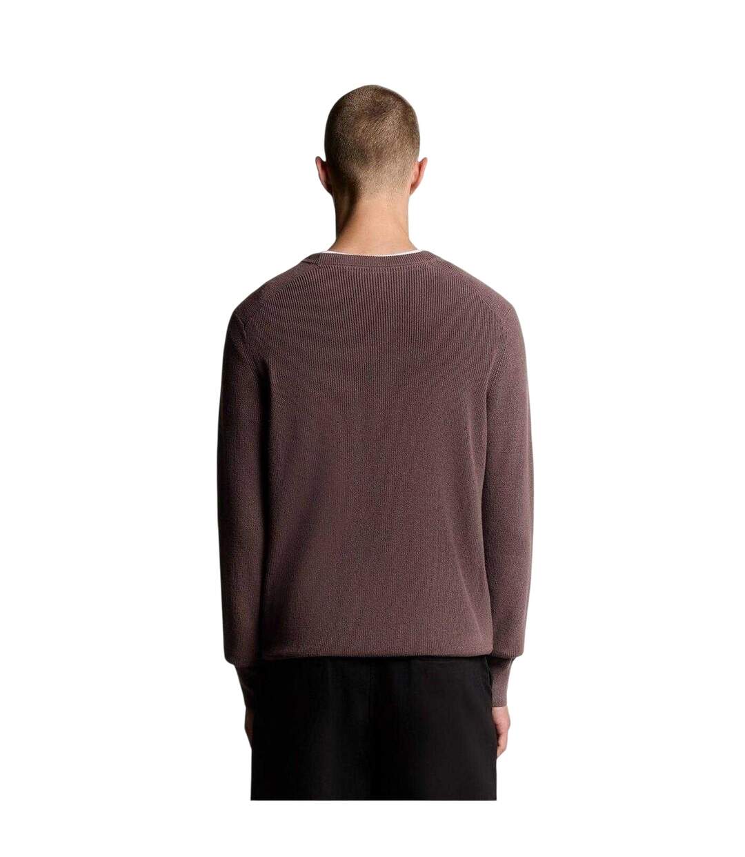 Mens Ribbed Raglan Jumper Espresso Lyle & Scott-3