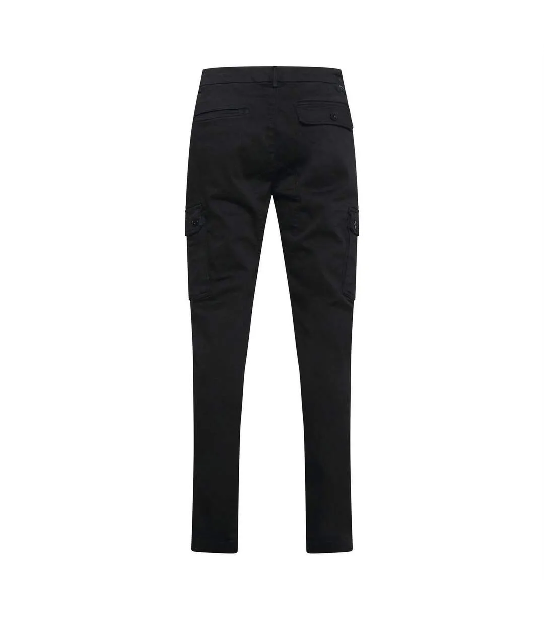 Mens Cotton Denim Slim Cargo Trousers Black Replay-3