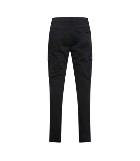 Mens Cotton Denim Slim Cargo Trousers Black Replay