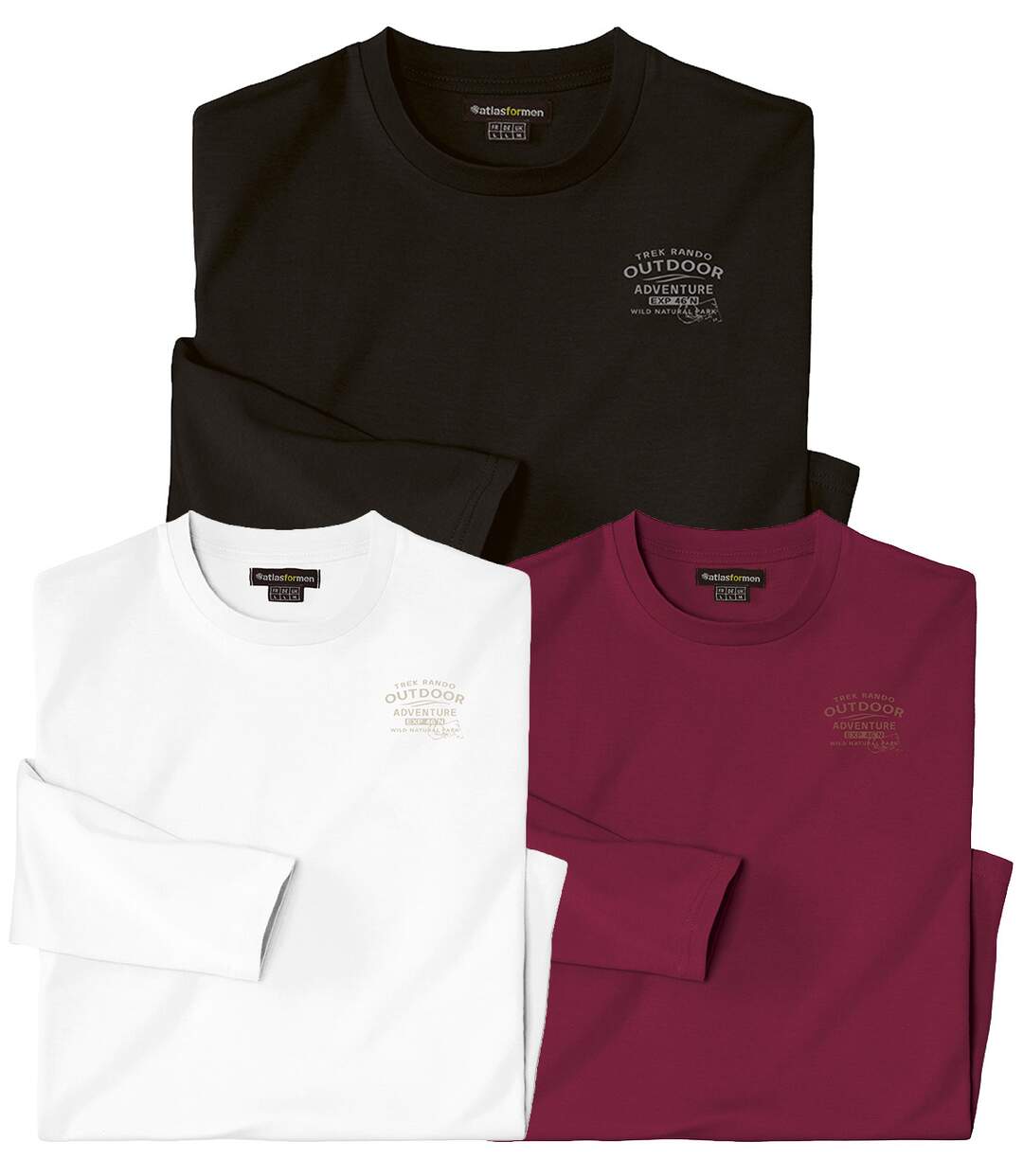 Le Lot de 3 Tee-shirts Manches Longues Col Rond-1