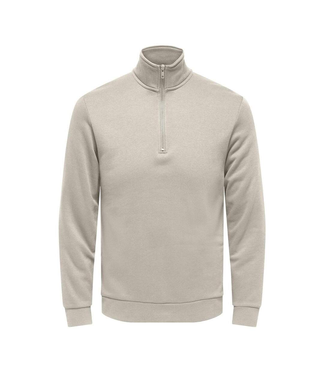Sweat beige homme only & sons chases-1