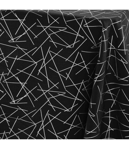 Nappe Antitache Imprimé Mikado 140x240cm Noir & Argent