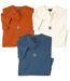 Lot de 3 Tee-Shirts Col Tunisien Unis-1