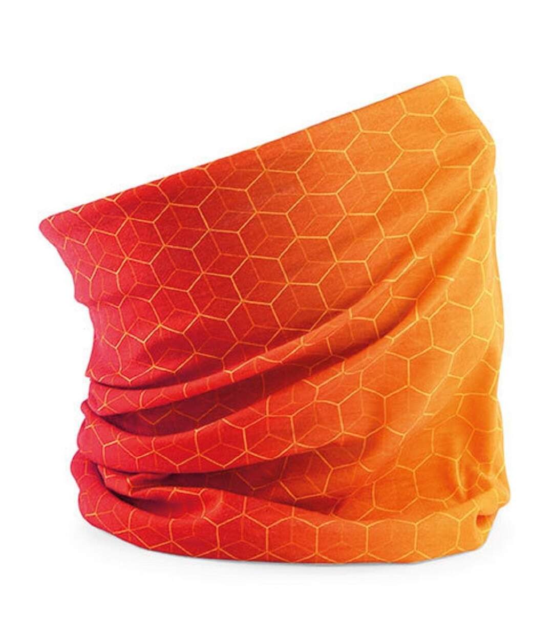 Echarpe tubulaire - tour de cou avec motifs géométriques - B904 - orange-1