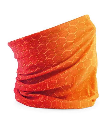 Echarpe tubulaire - tour de cou avec motifs géométriques - B904 - orange