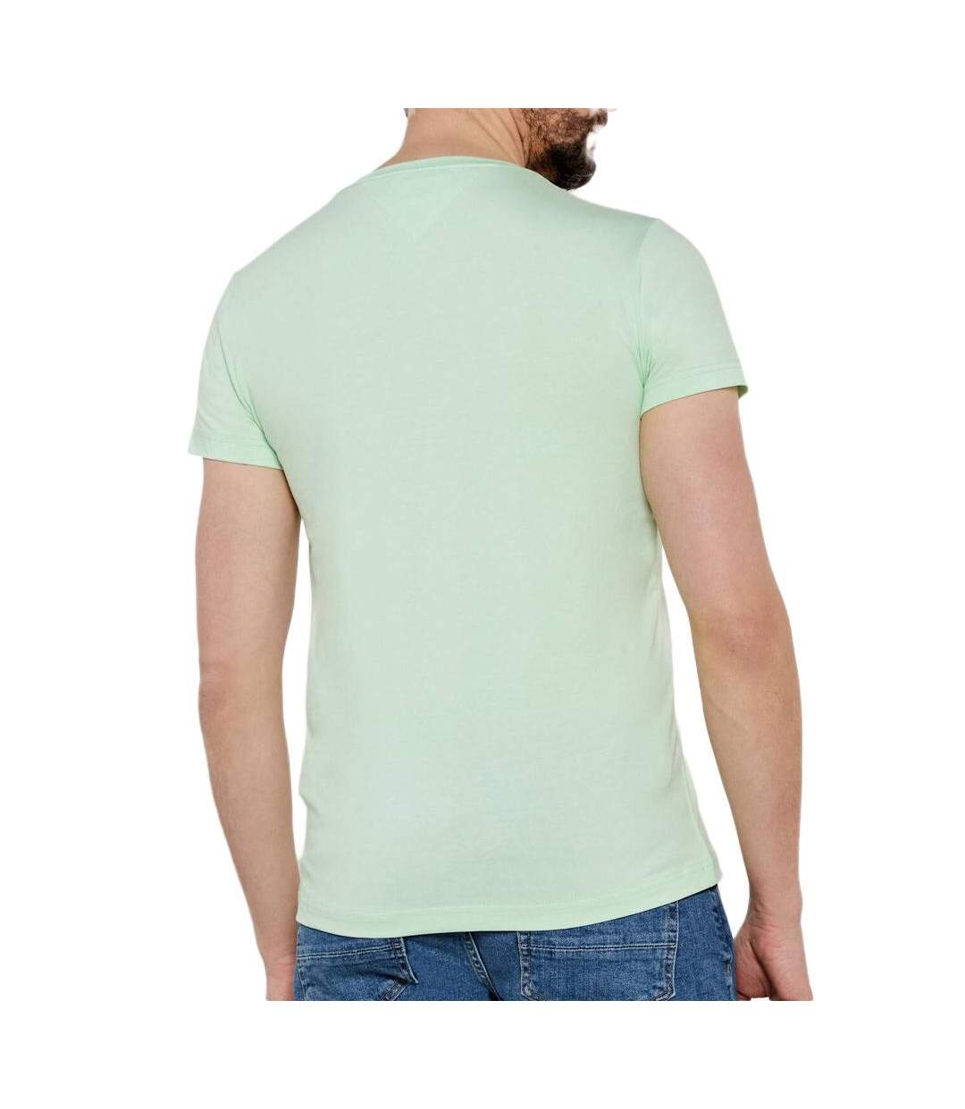 T-shirt vert d'eau homme tommy hilfiger stretch slim-2