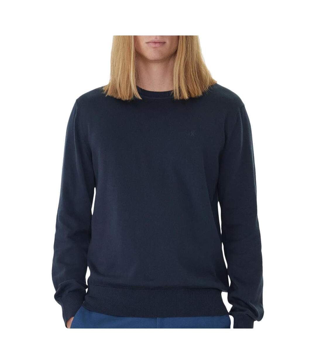 Pull marine homme calvin klein jeans ls supima-1