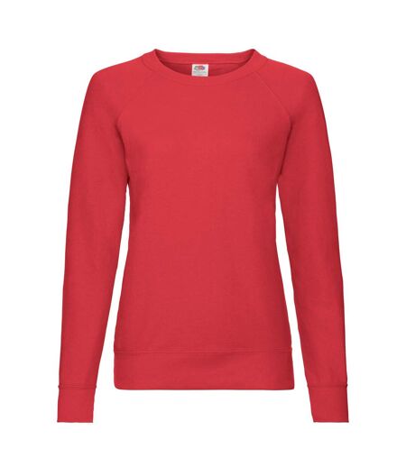 Fruit of the Loom Womens/Ladies Lightweight Lady Fit Raglan Sweatshirt (Red) - UTRW9854