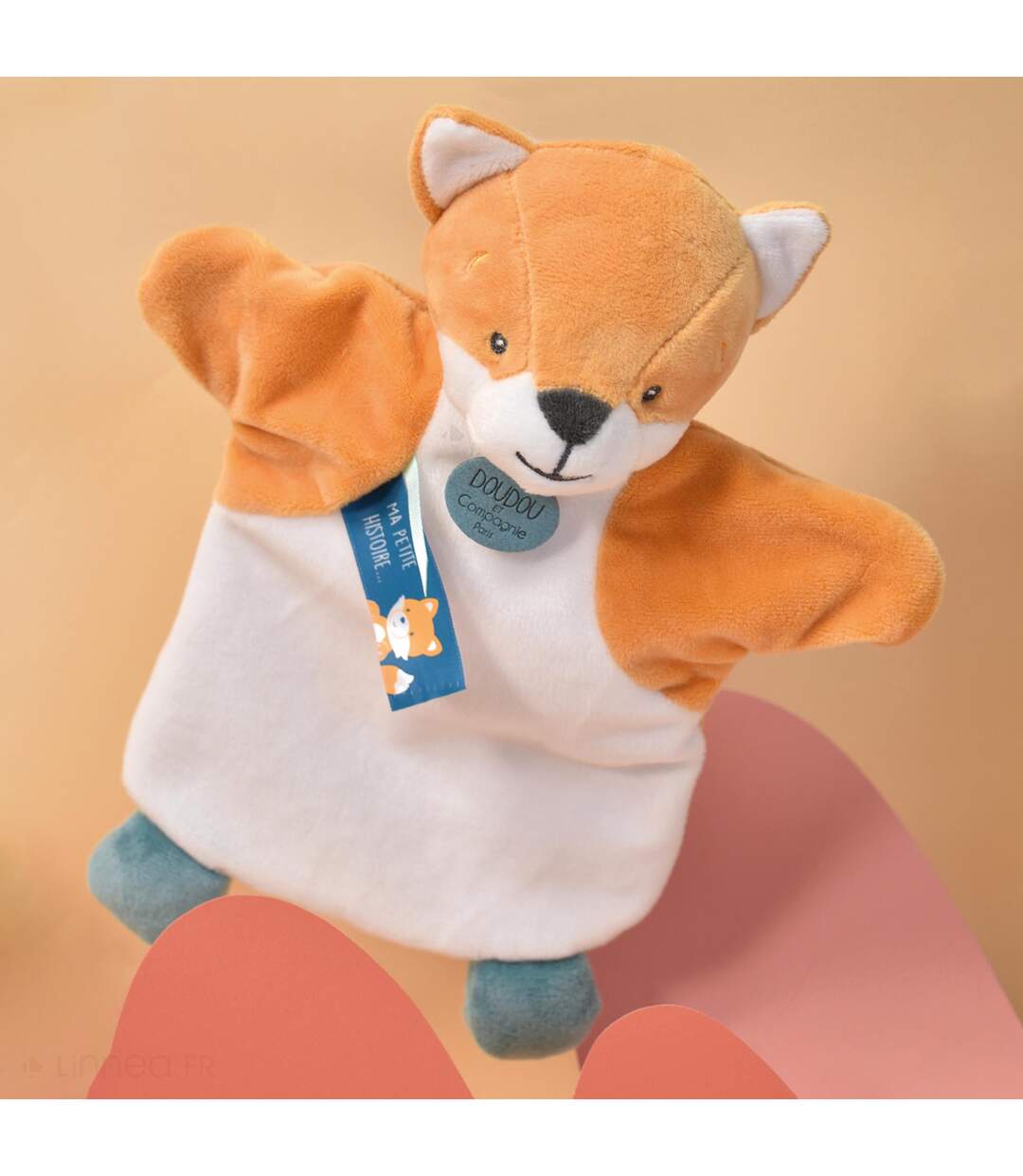 Doudou polyester 2 en 1 collection LES MARIONNETTES Renard-2