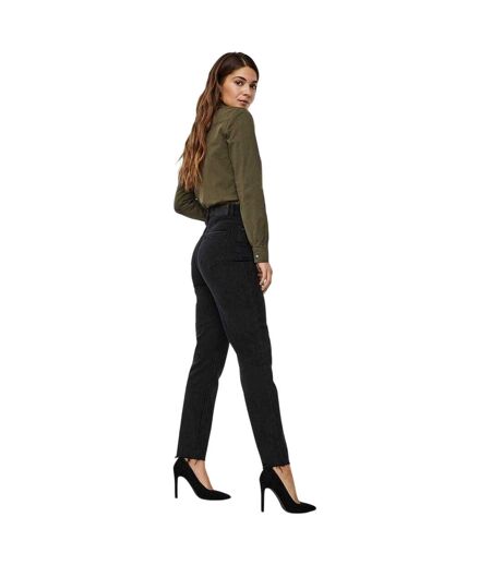 Womens/ladies Denim High Rise Mom Jeans Black Denim Vero Moda