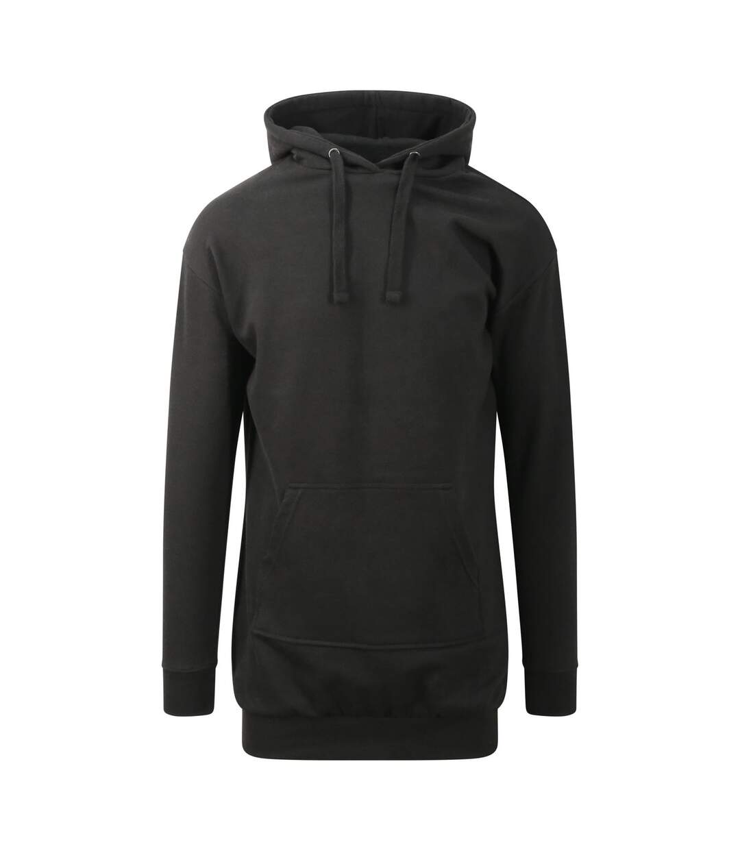 Sweat long à capuche - robe pour femme - JH015 - noir-2