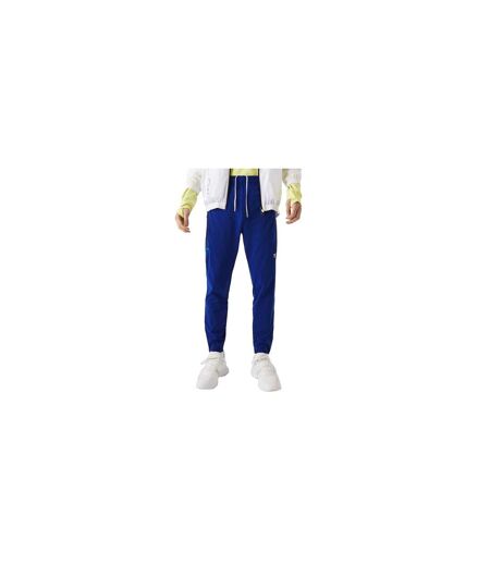 Mens Zip Pocket Tapered Tracksuit Bottoms Blue Lacoste