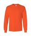 Gildan Mens Plain Crew Neck Ultra Cotton Long Sleeve T-Shirt (Orange)