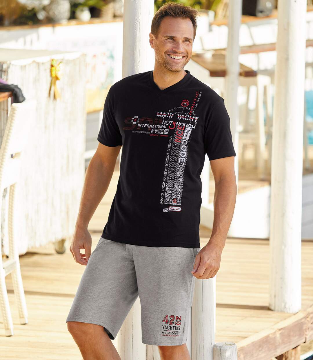 2er-Pack T-Shirts mit V-Ausschnitt Atlas For Men